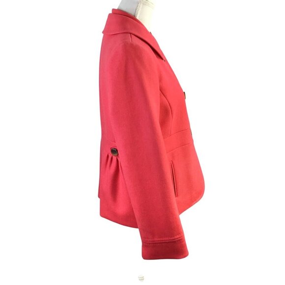 J. Crew Wool Blazer Women's Size 10 Office Career Lined Coral Peplum Style 99322 - Picture 5 of 11